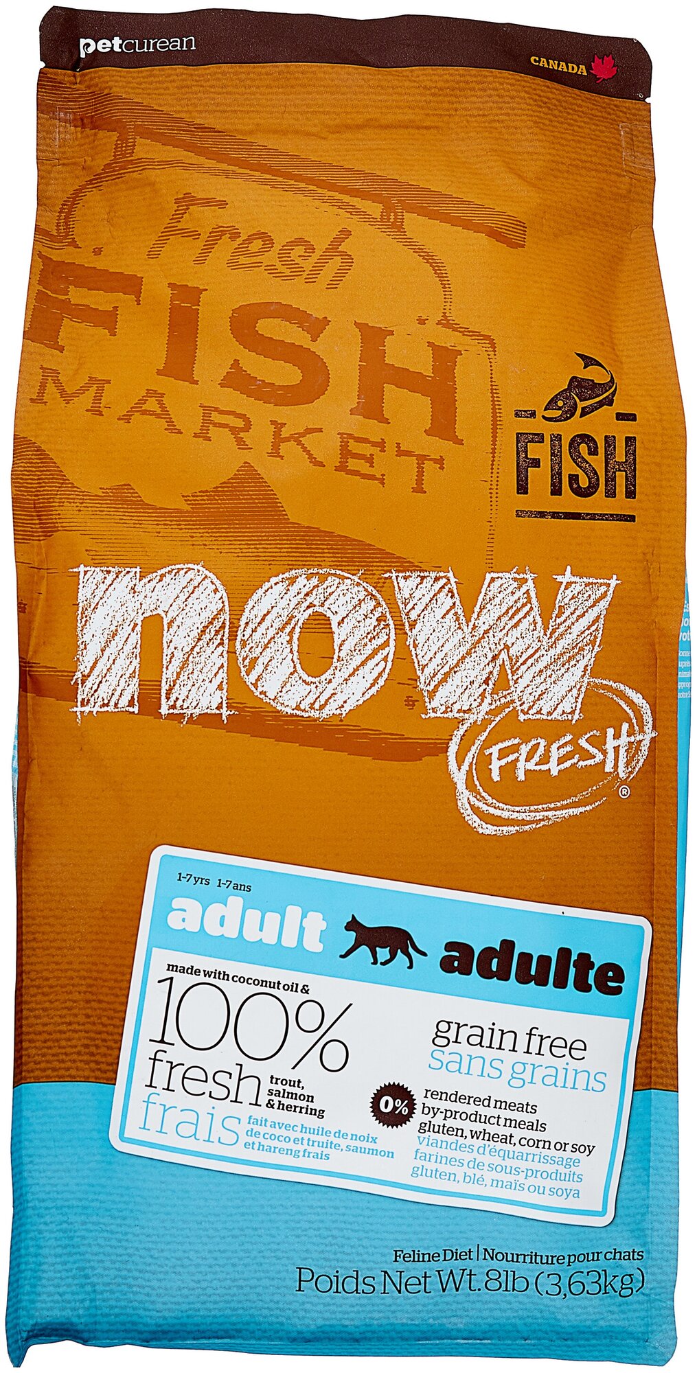 Корм NOW FRESH Grain Free Trout, Salmon & Herring (беззерновой) для кошек с чувствительным пищеварением, с форелью, лососем и сельдью, 3.63 кг - фотография № 2