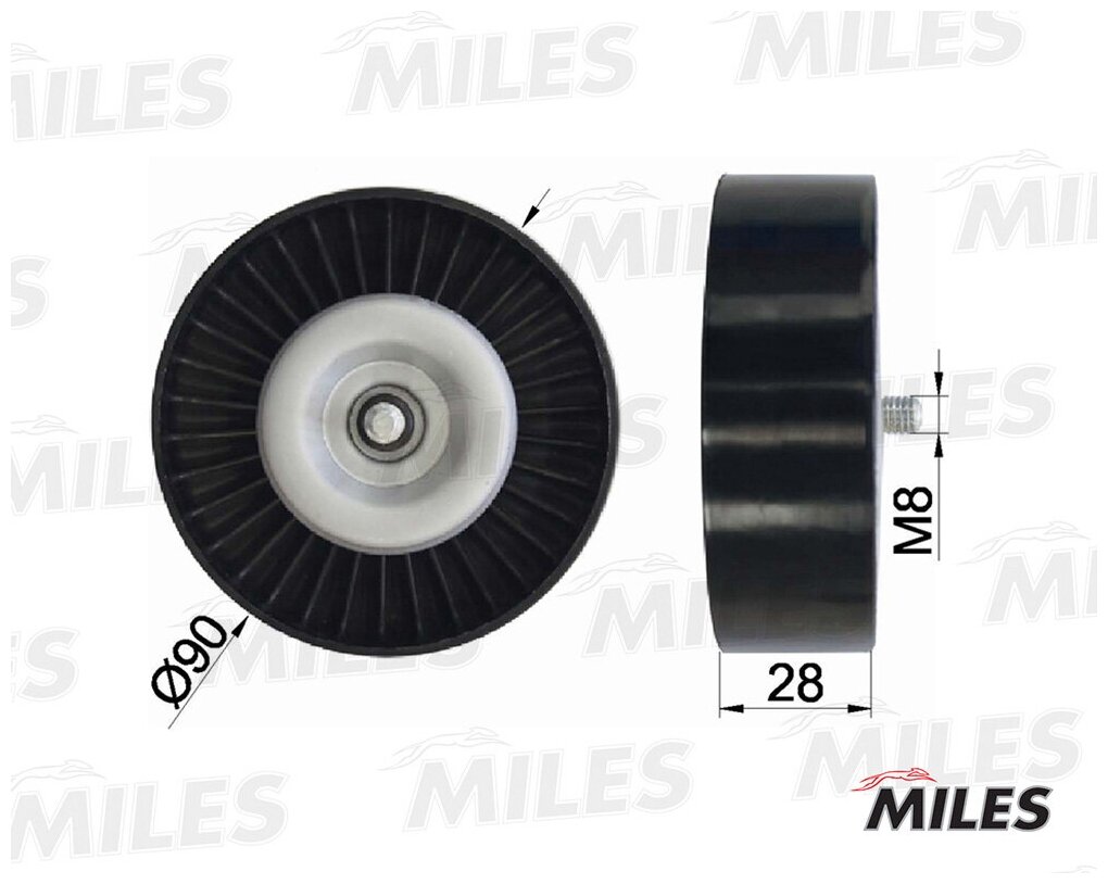 Ролик ремня приводного для mercedes-benz w203/w211 m271 1.8-2.3 02- AG03078 Miles AG03078