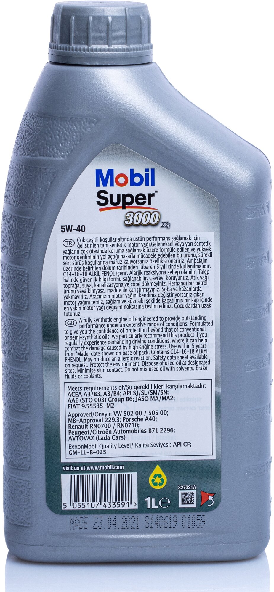 Полусинтетическое моторное масло MOBIL Super 3000 X1 5W-40, 1 л, 1 шт. - фотография № 20