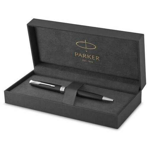 Parker Ручка шариковая Parker Sonnet Core Matte Black CT M, корпус чёрный матовый/ хром, чёрные чернила (1931524)