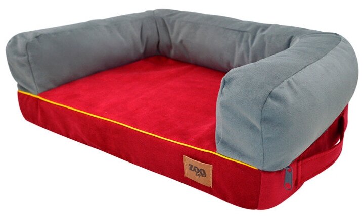 Лежанка-диван Ампир мебельная ткань №3 91x62x22 см серый, бордо