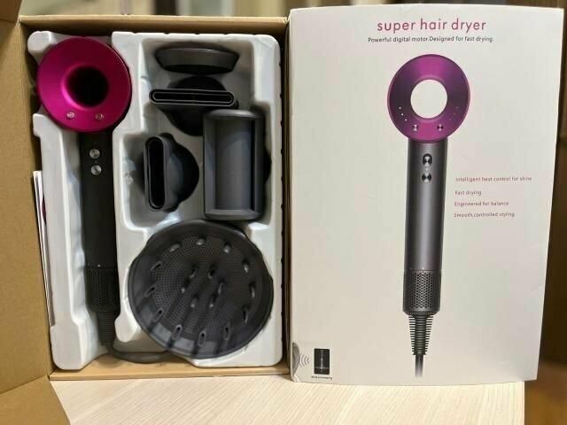 Фен для волос Super Hair Dryer цвет фуксия (фиолетовый) - фотография № 3