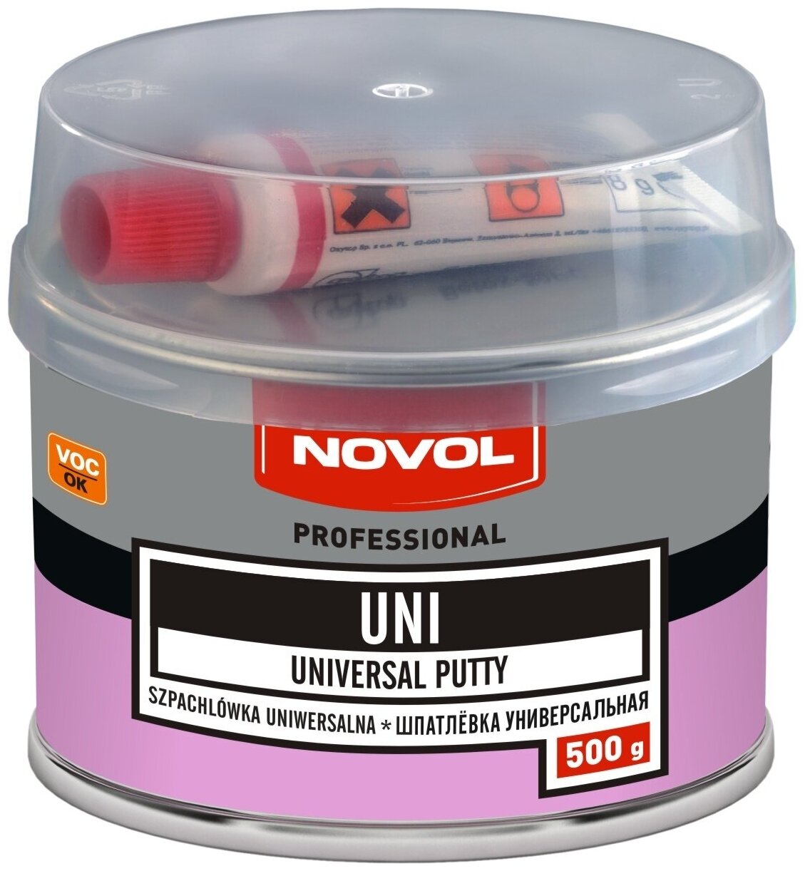 Шпатлевка автомобильная универсальная Novol UNI Universal Putty 0,5 кг.