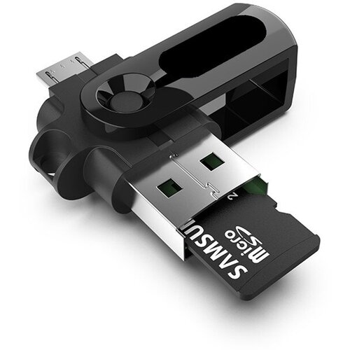 переходник iprovoda usb 2 0 microusb otg 0 08 м черный Переходник OTG Орбита OT-SMA25 (штекер USB/TF - штекер microUSB)