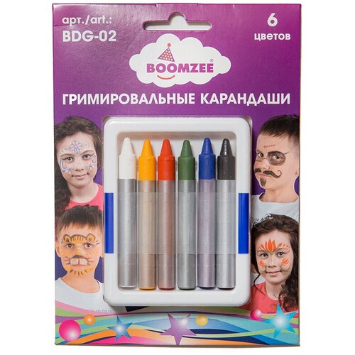 BOOMZEE Гримировальные карандаши 6 цв. BDG-02