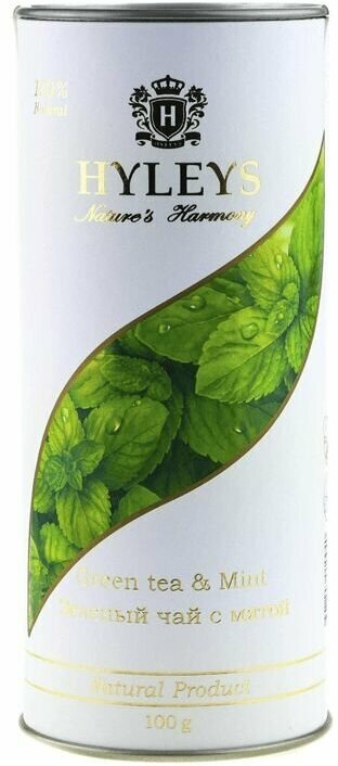 HYLEYS Чай листовой Гармония Природы, зеленый с мятой, туба, 100 г/ - фотография № 2