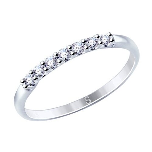 фото Серебряное кольцо sokolov 94012721 с фианитом, размер 18 diamant-online
