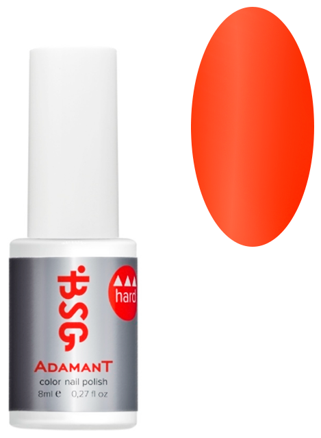 BSG, цветной жёсткий гель-лак Adamant №12А (оранжевый неон), 8 мл