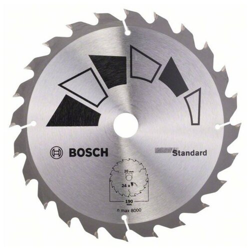 фото Пильный диск standard 190x30/20 мм 24 diy (арт. 2609256820) bosch