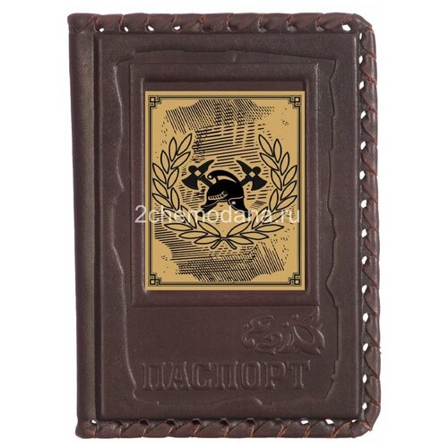 фото Обложка для паспорта makey, натуральная кожа, коричневый