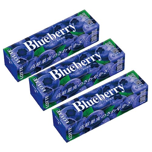 фото Японская жевательная резинка голубика 9 пластинок (3 шт. по 20 г) lotte confectionery