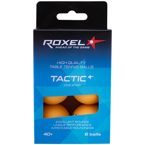 фото Мяч для настольного тенниса roxel 1* tactic, оранжевый (6шт.)