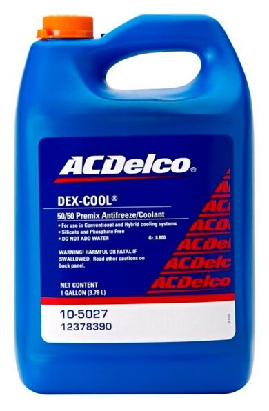 Антифриз AC DELCO COOLANT DEX-COOL 50/50 PREMIX (3,78 l) 10-5027