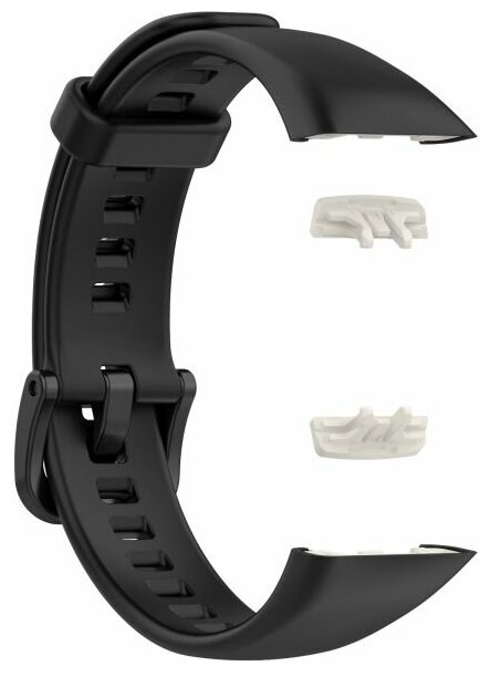 Ремешок силиконовый для смарт-часов Huawei Honor Band 6 черный — фото 1