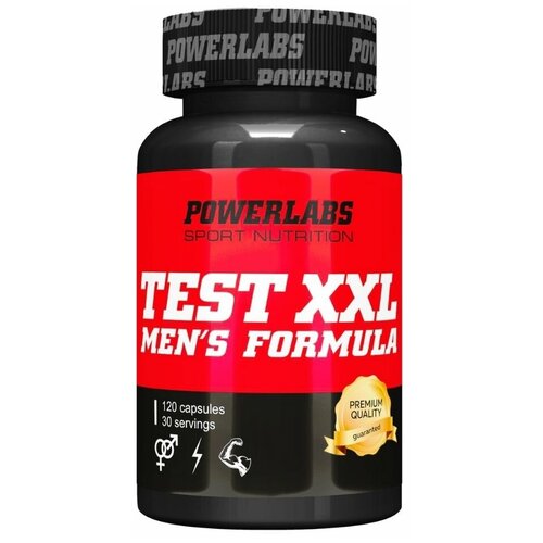 PowerLabs TEST XXL Бустер тестостерона 120 капсул biotech black test 2 банки тестобустер для повышения тестостерона 90 капсул