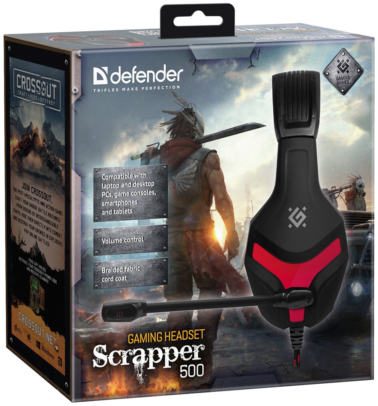 Гарнитура игровая DEFENDER Scrapper 500, для компьютера и игровых консолей, накладные, черный / синий [64501] - фото №7
