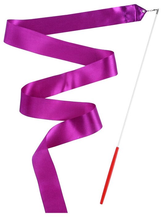 Лента гимнастическая 2 м с палочкой, цвет фиолетовый