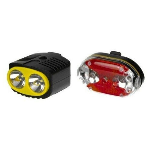 фото Фонарь велосипедный на батарейке, универсальный, яркий (передний + задний) нет бренда