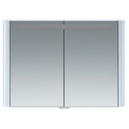 M30MCX1001BG Sensation, зеркало, зеркальный шкаф, 100 см, с подсветкой, светло-голубой, глянцевая, ш