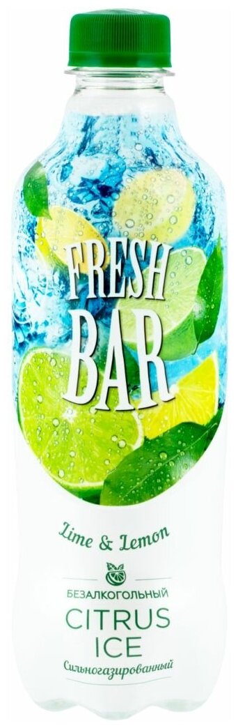 Напиток Fresh Bar Lime & Lemon Citrus Ice сильногазированный
