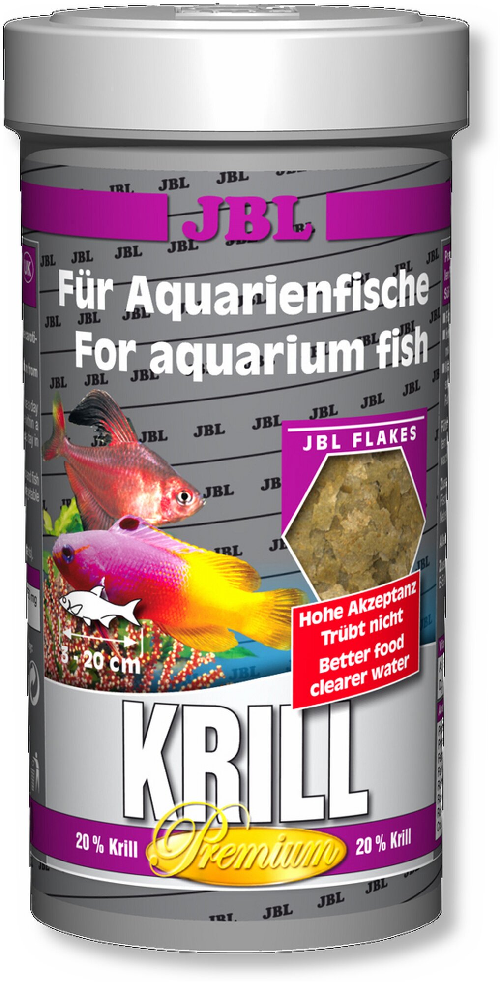 Корм для рыб JBL GMBH & CO. KG JBL Krill premium класса премиум из криля в форме хлопьев 250 мл. (50 г.) - фотография № 6