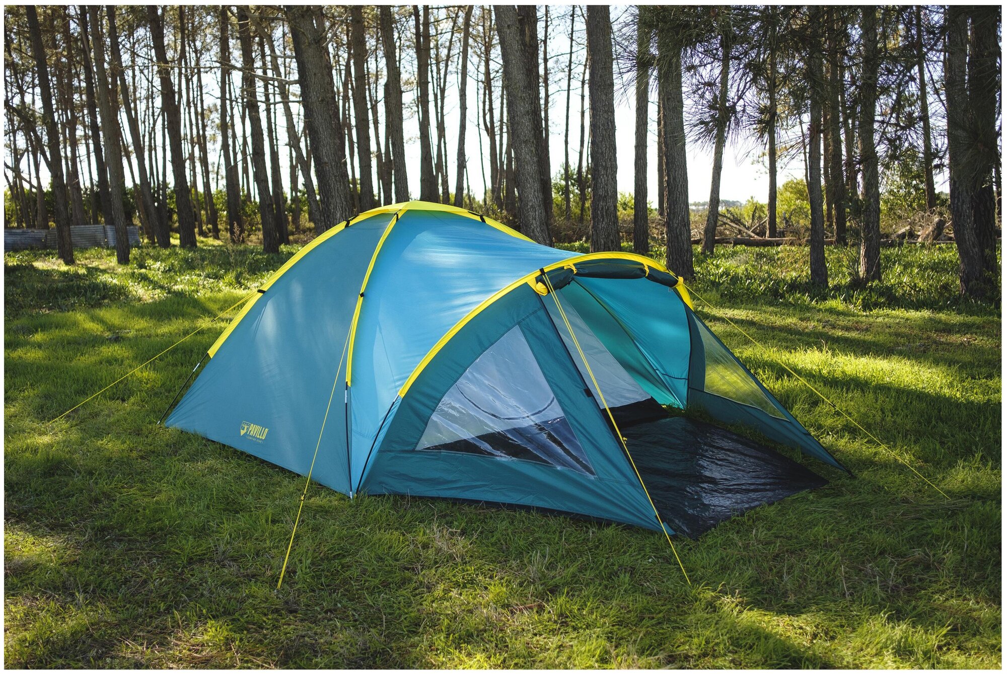 Палатка кемпинговая трехместная Bestway Activemount 3 Tent 68090, бирюзовый - фото №8