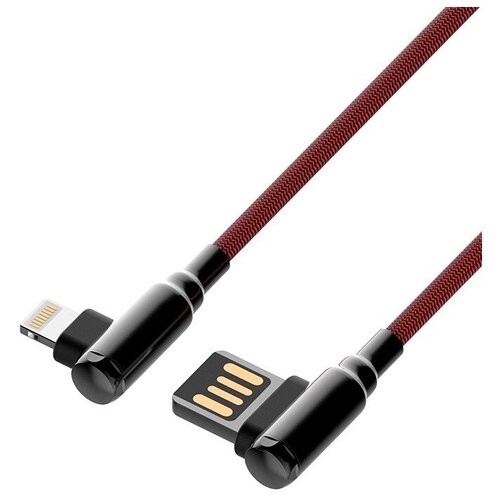 LDNIO USB - Lightning (LS421), 1 м, красный usb кабель ldnio ls421 micro длина 1м максимальный ток 2 4а угловой коннектор нейлоновая оплетка серый