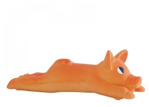 Beeztees Поросенок маленький жевательная игрушка для собак латекс оранжевый 25 см - фотография № 8