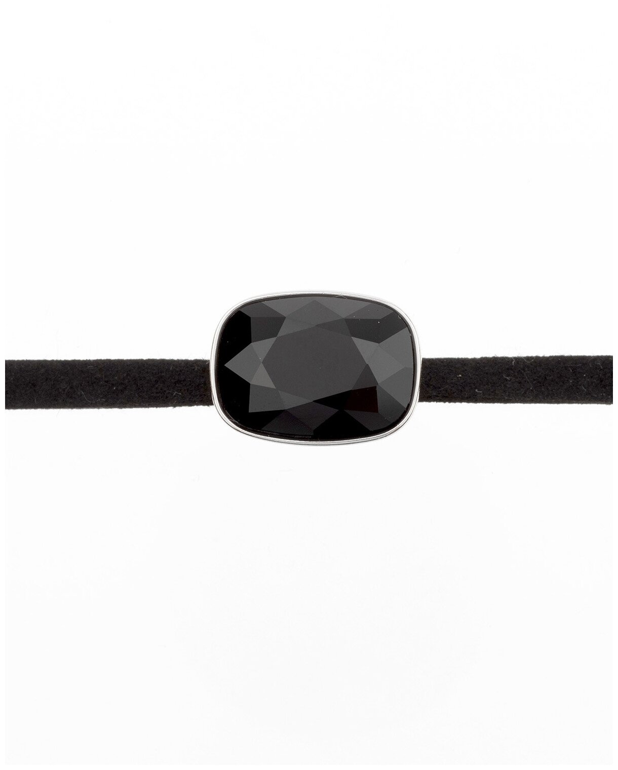 Бархотка чокер на шею с кристаллом Advanced Crystal черного цвета Ксюпинг 