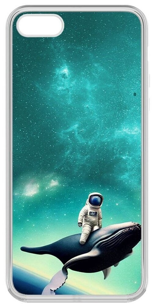 Чехол-накладка Krutoff Clear Case Космоплавание для iPhone 5S