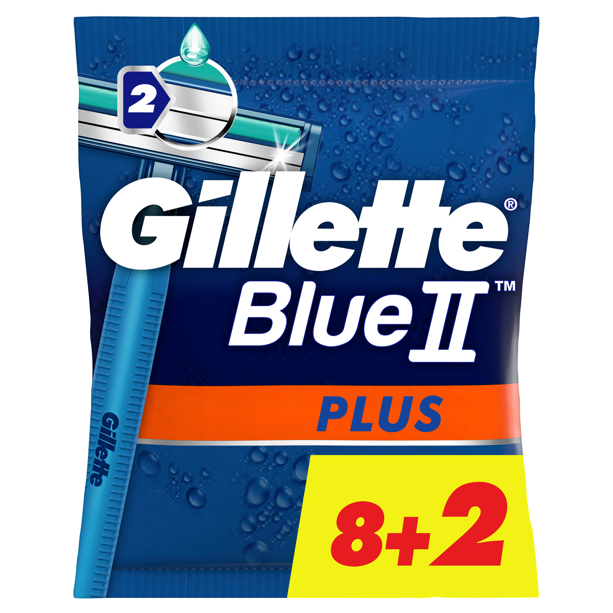 Бритва одноразовая Gillette Blue2 Plus, 8 + 2 шт. Gillette 4476952