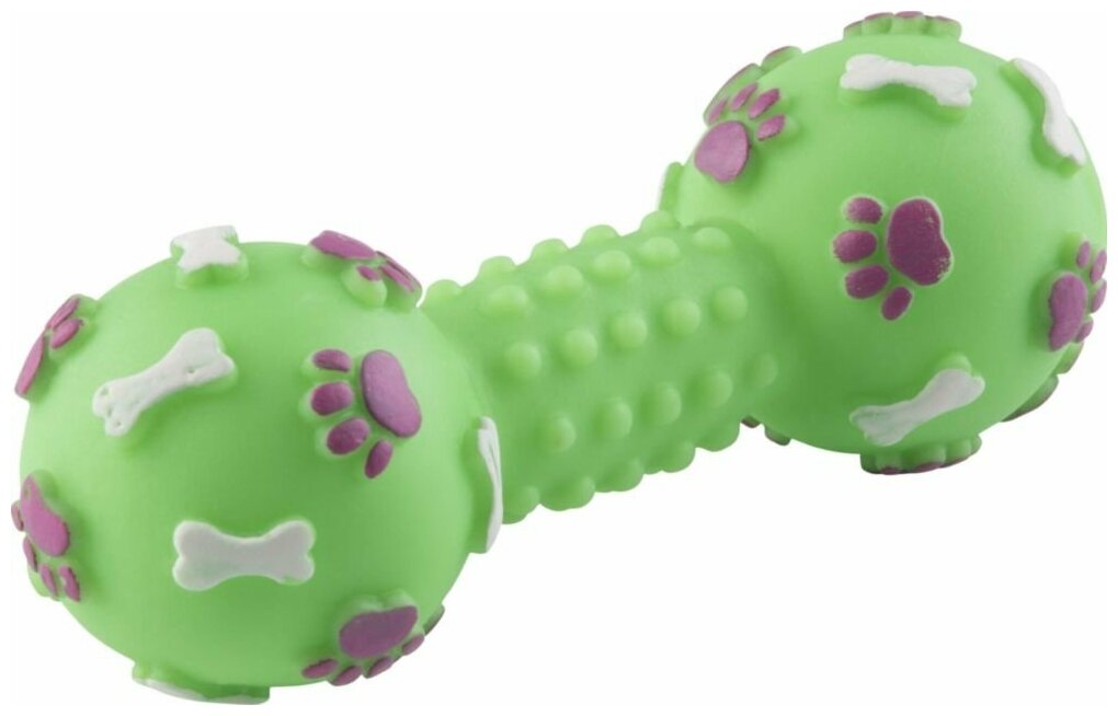 Игрушка для собак зооник Гантель 100 кг виниловая, в ассортименте (15 см)