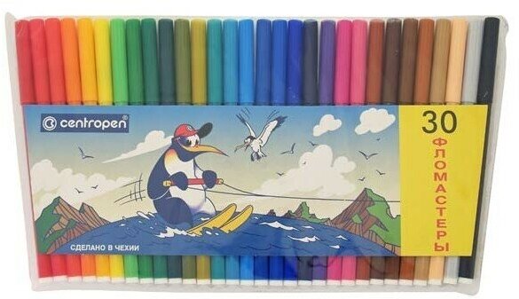 Фломастеры Centropen Пингвины 30 цв. - фото №11