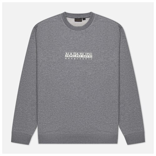 фото Мужская толстовка napapijri box loose fit серый, размер xl