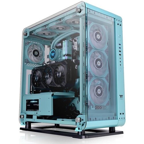 Корпус Thermaltake Core P6 TG Turquoise без БП ATX 10x120mm 6x140mm 2xUSB2.0 2xUSB3.0 audio bott PSU корпус thermaltake core p6 tg turquoise бирюзовый ca 1v2 00mbwn 00