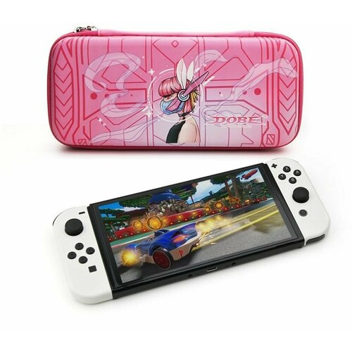 Сумка - защитный чехол для Nintendo Switch и Nintendo Switch OLED Storage Case DOBE iTNS-1130 Розовый кейс сумка for nintend switch lite accessories storage bag protective shell cover case for nintendo switch lite mini 16 games tempered