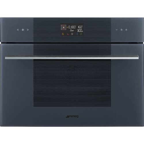 Компактный духовой шкаф Smeg SO4102M1G, комбинированный с микроволновой печью, 11 функций, стекло Neptune Grey компактный многофункциональный духовой шкаф smeg so4102m1b3 комбинированный с микроволновой печью 12 функций стекло deep black чёрное