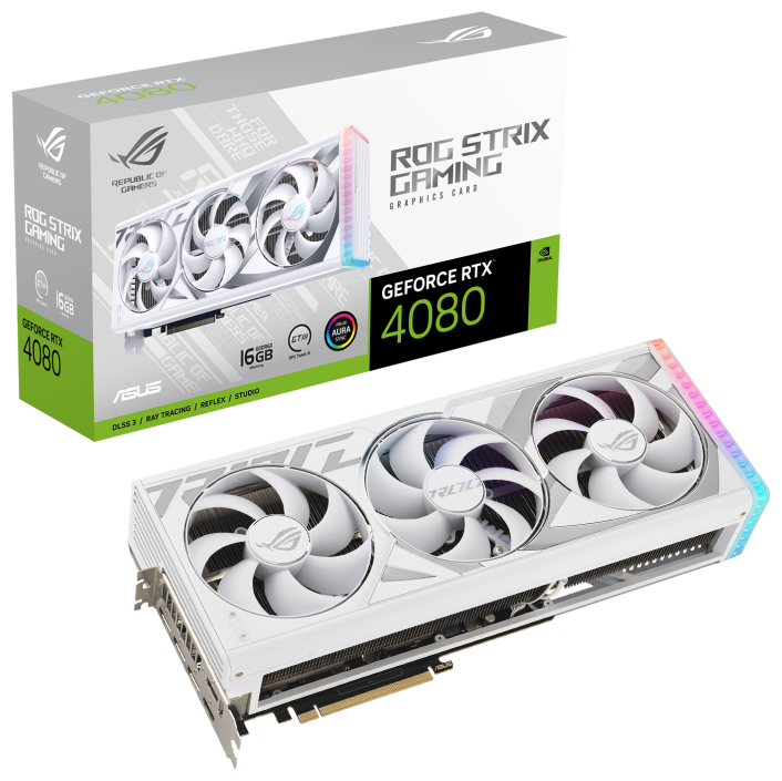 Видеокарта ASUS ROG Strix GeForce RTX 4080 16GB (ROG-STRIX-RTX4080-16G-WHITE), Retail