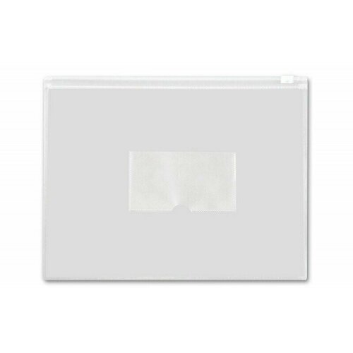 Папка-конверт с молнией, A5, 0,15мм, белая (3 шт. в упаковке)