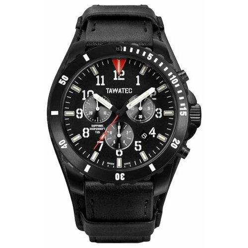 фото Мужские часы tawatec black titan diver chrono (кварц) (300м) twt.07.93.81b