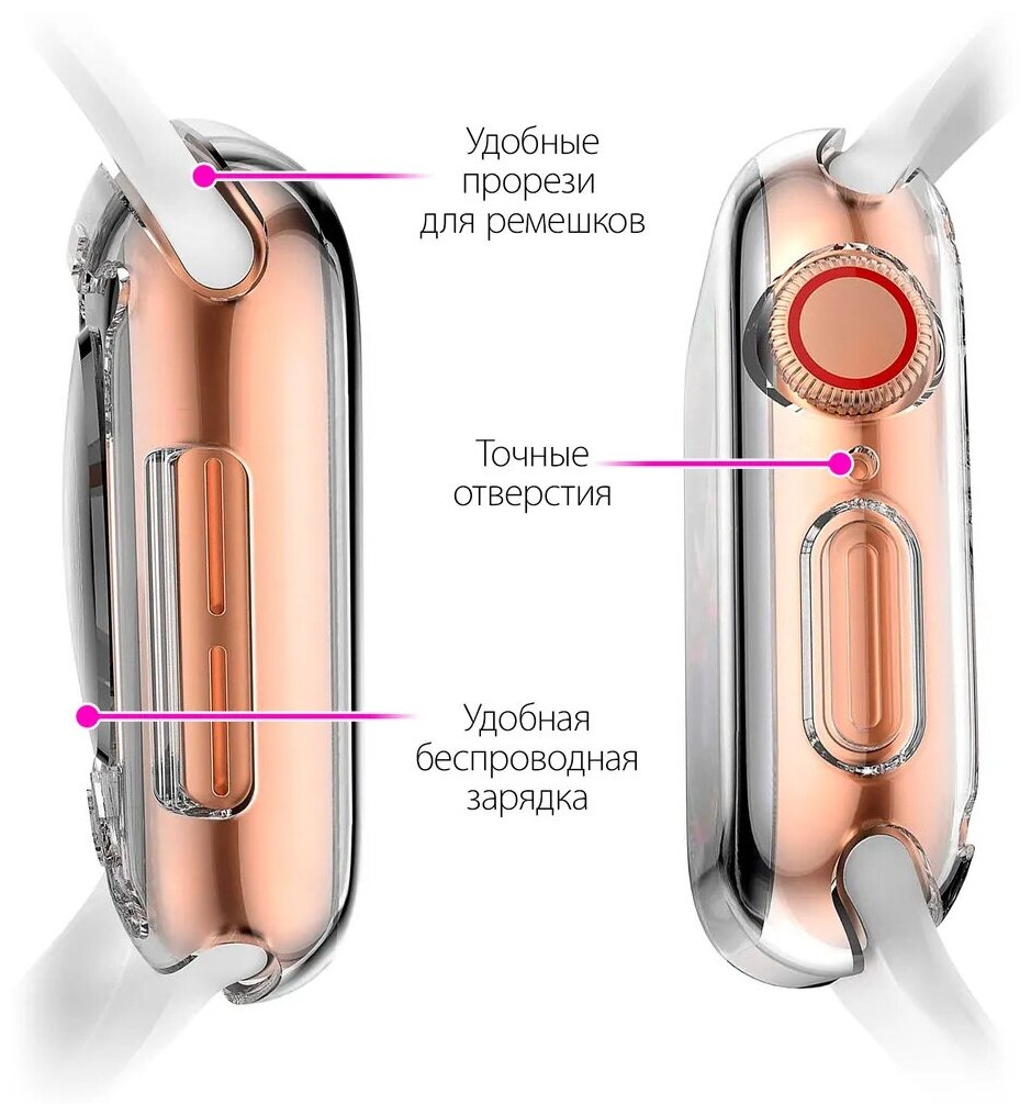 Чехол на смарт часы Apple Watch серии 7/8/9 c диагональю экрана 45 мм Luckroute - Противоударный бампер с защитой от повреждений, грязи и отпечатков