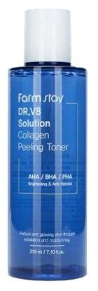 Farmstay пилинг-тонер DR.V8 Solution Collagen Peeling Toner, 210 мл