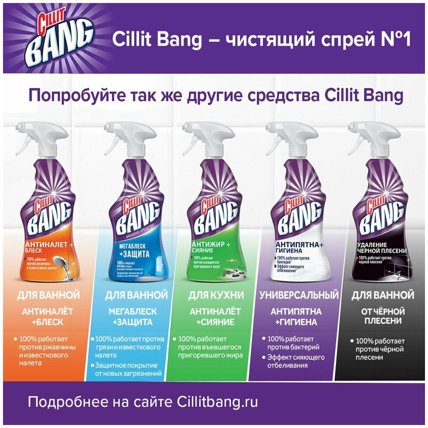 Чистящее средство для кухни Cillit Bang Анти-Жир + Сияние(с крышкой), 750мл - фотография № 9