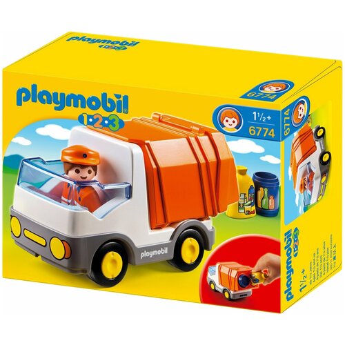 Конструктор Playmobil 1-2-3 6774 Мусоровоз, 6 дет. конструктор playmobil 6774 мусорная машина