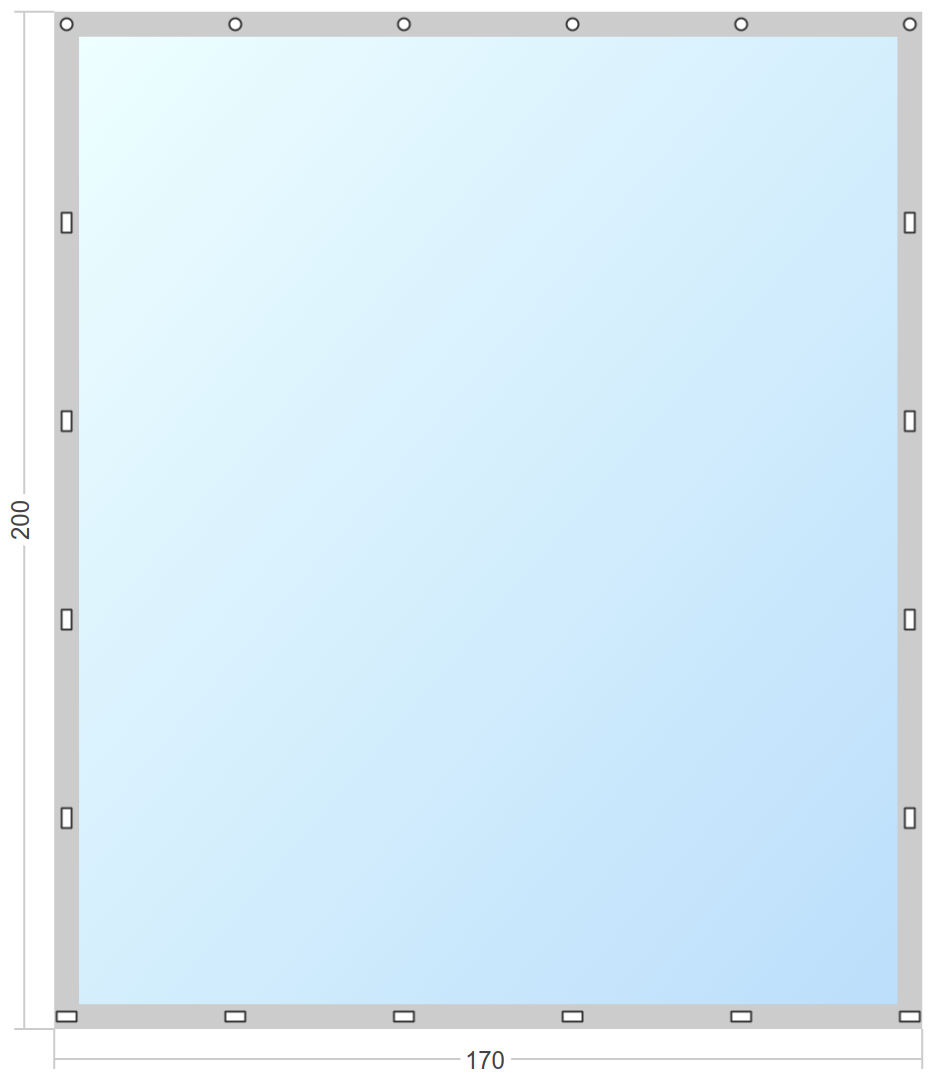 Мягкое окно Софтокна 170х200 см съемное, Скоба-ремешок, Прозрачная пленка 0,7мм, Серая окантовка, Комплект для установки - фотография № 3