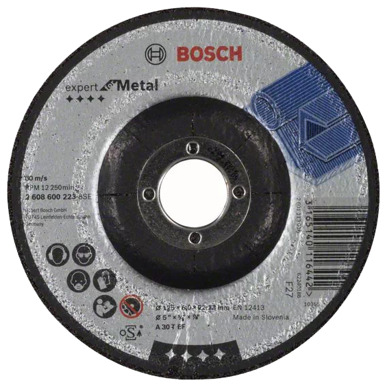 Шлифовальный абразивный диск BOSCH Expert for Metal 2608600223