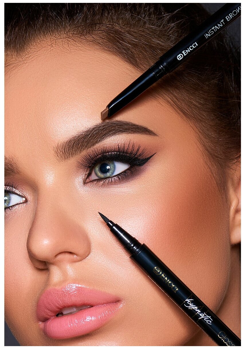 ENCCI Карандаш для бровей "Instant Brows", цвет кофейный, автоматический с щеточкой — фото 1