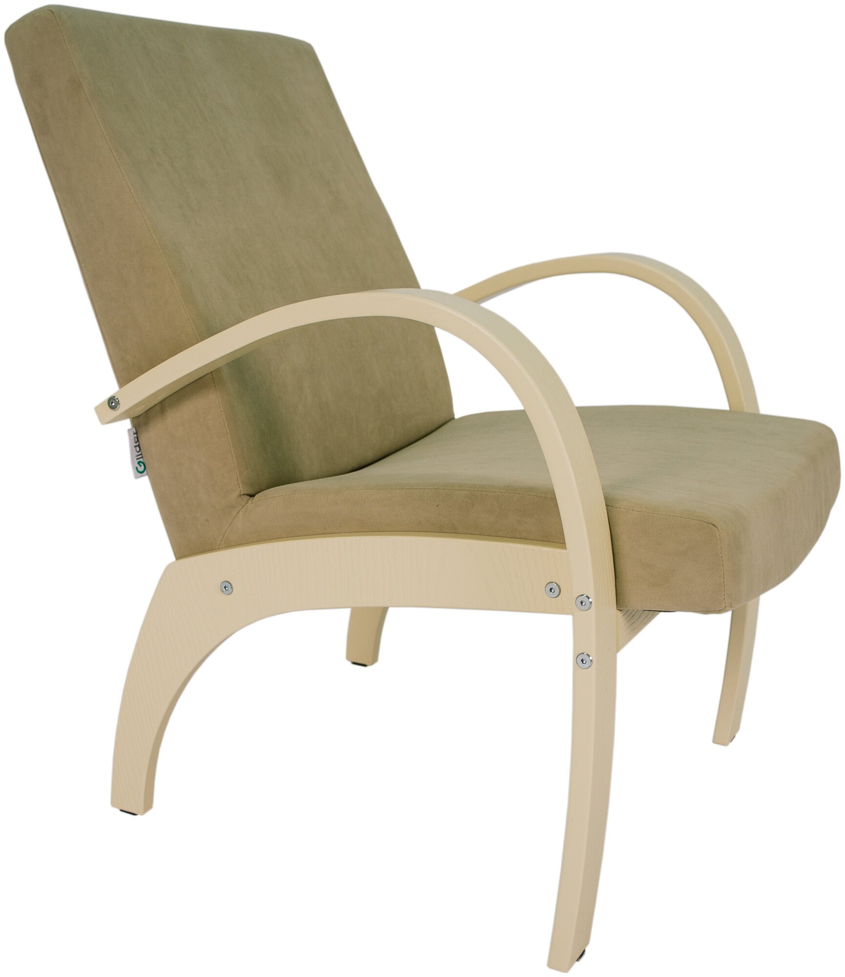Кресло для отдыха Денди шпон, Ткань ультра санд, каркас дуб шампань шпон - фотография № 2