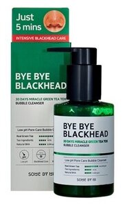 SOME BY MI Пузырьковая маска-пенка от черных точек BYE BYE BLACKHEAD 30 DAYS MIRACLE GREEN TEA TOX BUBBLE CLEANSER, 120мл