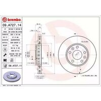 Диск тормозной передний Brembo 09A72711